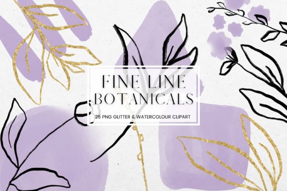 Download Fine Line Floral, Purple Watercolour - Watercolour Collection