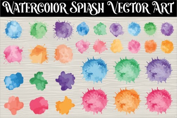 Download Vibrant Watercolor Splash Vector Art - Watercolor splash Collection