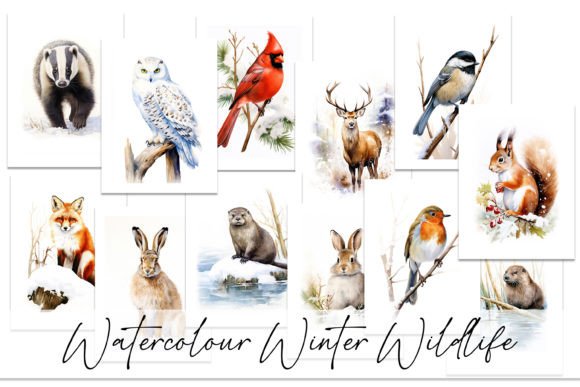 Download Watercolour Winter Wildlife Digital Art - Watercolour Collection