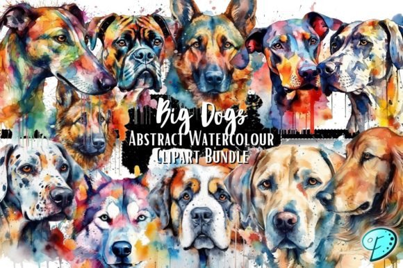 Download Big Dogs Abstract Watercolour Clipart - Watercolour Collection