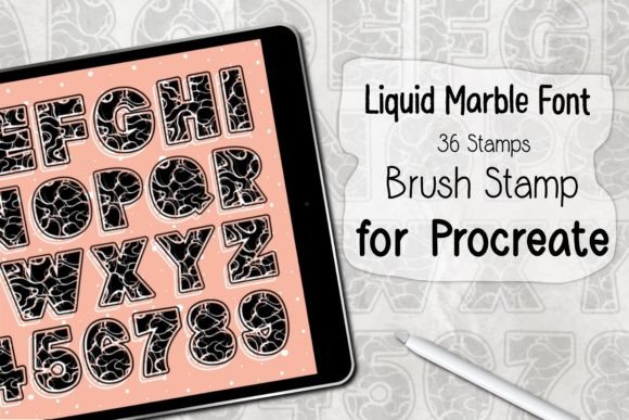 Download Liquid Marble Font ‪Procreate Stamp‬ - Font Collection