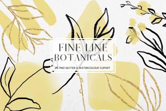 Download Fine Line Floral, Yellow Watercolour - Watercolour Collection