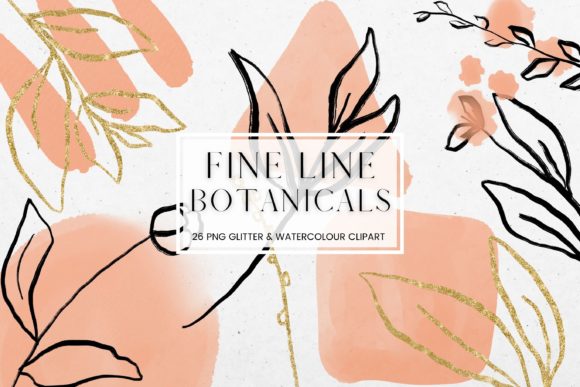 Download Fine Line Floral, Orange Watercolour - Watercolour Collection